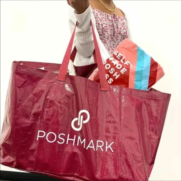 TWO Brand New Poshmark Oversized Double Handle Tote bags - Picture 3 of 14